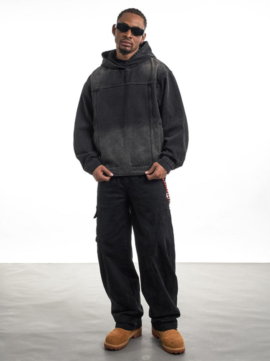 F3F Select Washed Denim Hoodie | Face 3 Face