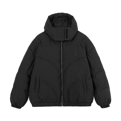 Small Town Kid Quilted Embroidery Hooded Down Jacket | Face 3 Face