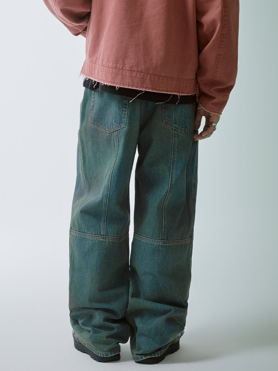 F2CE Handmade Gradient Dyed Washed Baggy Jeans | Face 3 Face