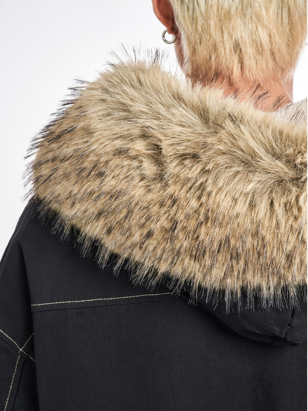 F3F Select Faux Fur Hooded Work Jacket | Face 3 Face