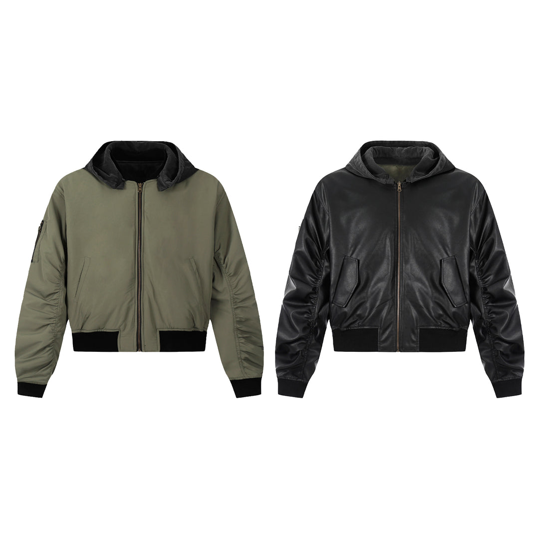 F3F Select Reversible PU Leather MA-1 Bomber Jacket | Face 3 Face
