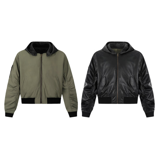 F3F Select Reversible PU Leather MA-1 Bomber Jacket | Face 3 Face