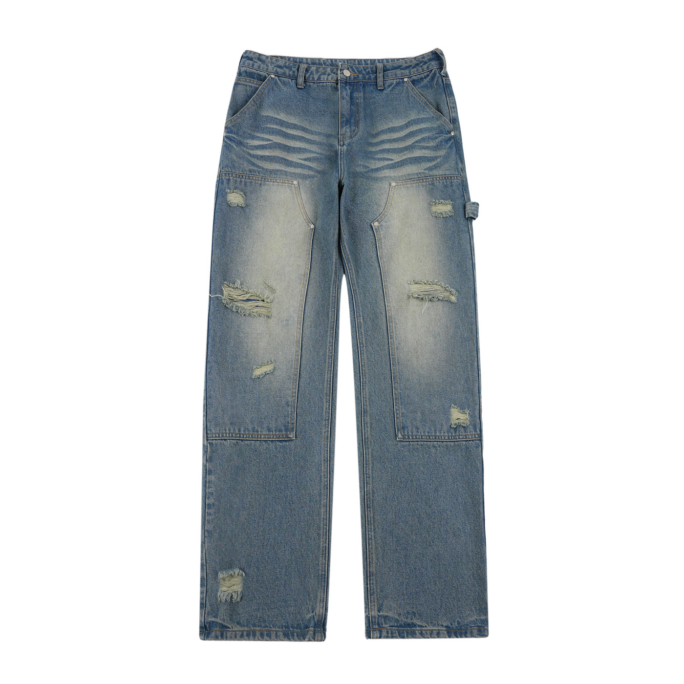 S45 Hole Washed Double Knee Jeans | Face 3 Face