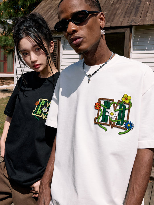 MEDM Floral Toothbrush Embroidery Tee