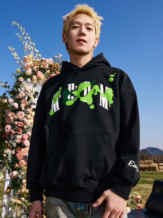 MEDM Grass Flocked Printed Hoodie