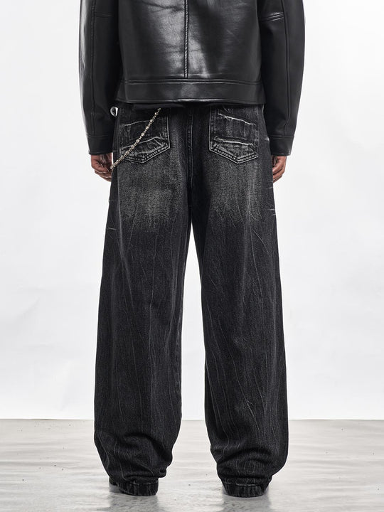 F3F Select Cat Whisker Washed Distressed Baggy Jeans | Face 3 Face