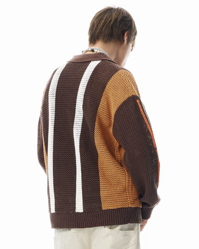 JHYQ Contrast Color Stitching Knit Cardigan | Face 3 Face