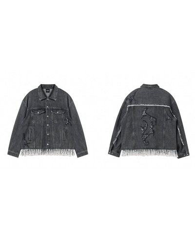 JHYQ Frayed Detachable Denim Jacket | Face 3 Face