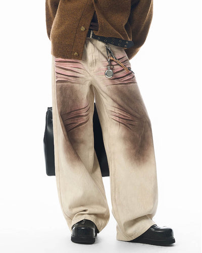 JHYQ Color Dirty Dyed Baggy Jeans | Face 3 Face