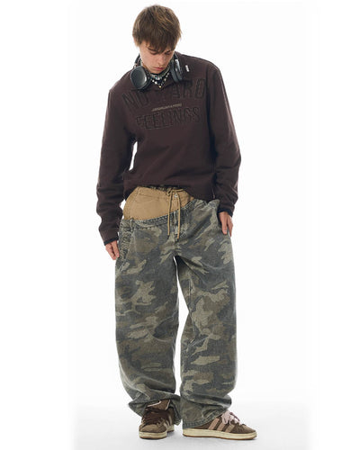 JHYQ 3D Pseudo Double Waist Camouflage Baggy Work Pants | Face 3 Face