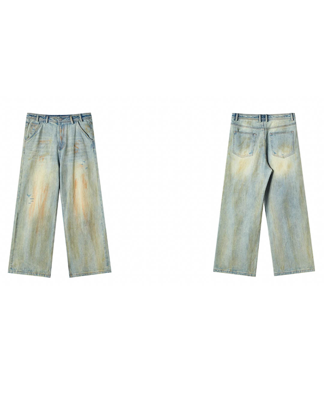 JHYQ Vintage Dirty Dyed Washed Baggy Jeans | Face 3 Face