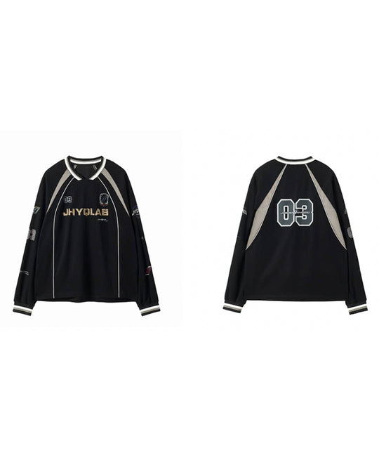 JHYQ Letter Printing Sports Long Sleeved Jersey Tee | Face 3 Face