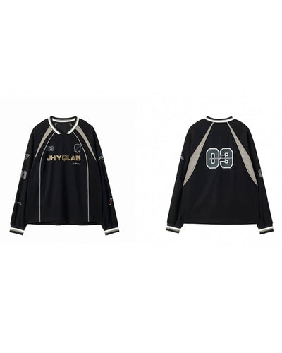 JHYQ Letter Printing Sports Long Sleeved Jersey Tee | Face 3 Face