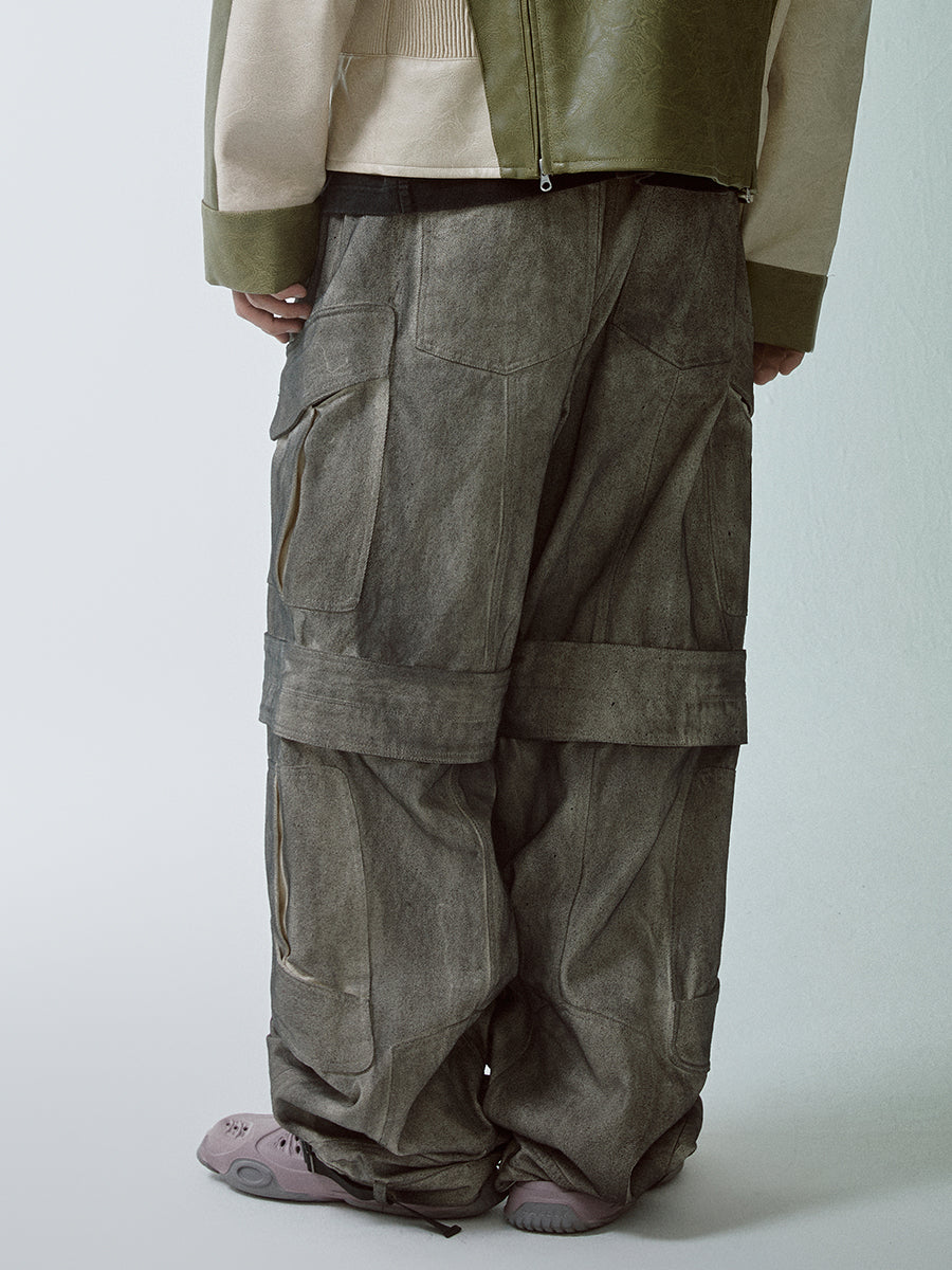 F2CE Dyed Dirty Symmetrical Work Baggy Cargo Pants | Face 3 Face