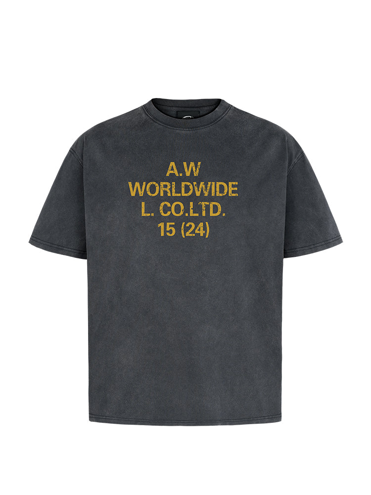 ANTIDOTE Washed Aged Font Clashing Letter Printed Tee
