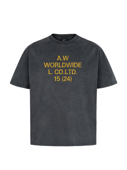 ANTIDOTE Washed Aged Font Clashing Letter Printed Tee