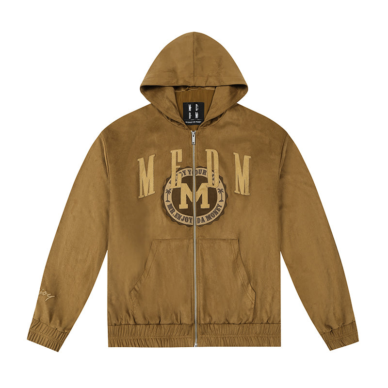 MEDM Suede Patchwork Zip Up Jacket | Face 3 Face