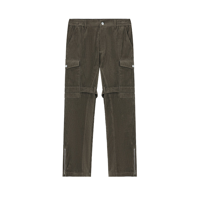 DICETINY Corduroy Leg Zip Work Cargo Jeans | Face 3 Face