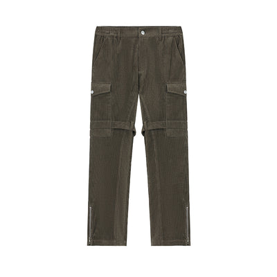 DICETINY Corduroy Leg Zip Work Cargo Jeans | Face 3 Face