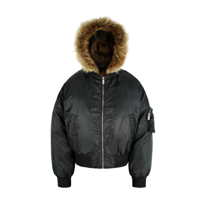 ANTIDOTE Detachable Fur Hooded MA-1 Jacket | Face 3 Face