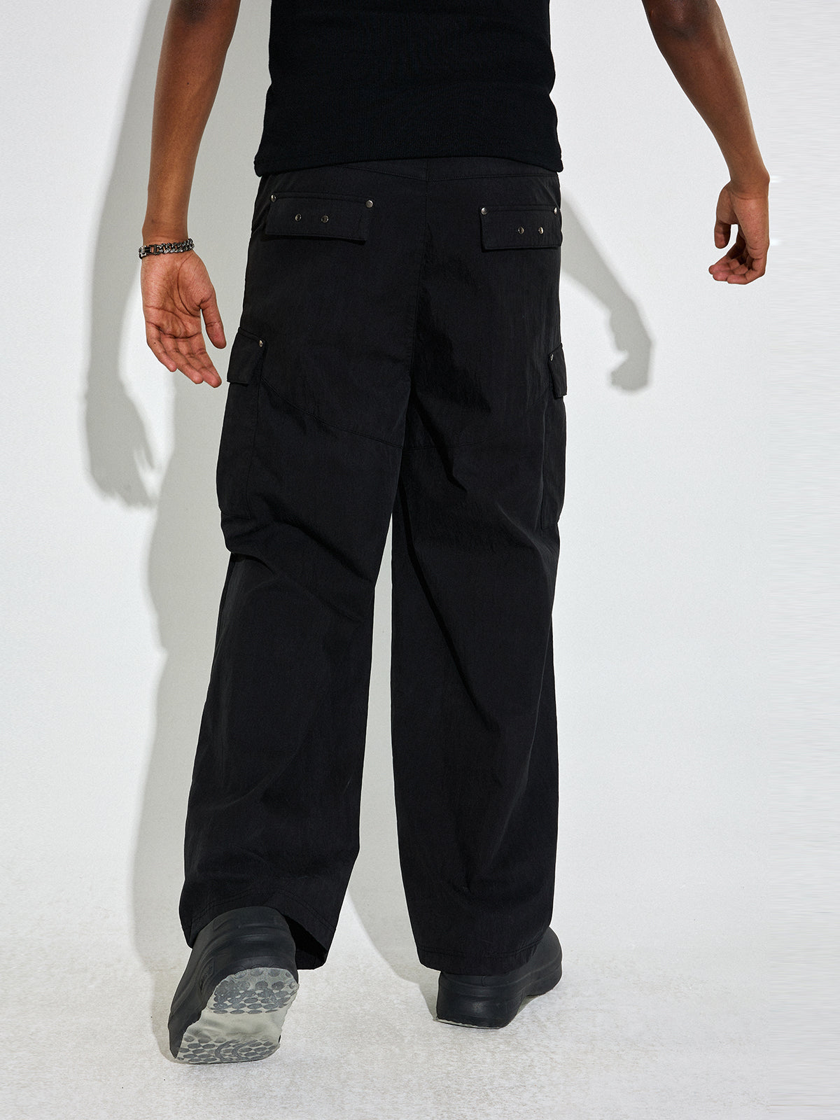 DICETINY Basic Embroidered Logo Washed Nylon Twill Work Cargo Pants | Face 3 Face