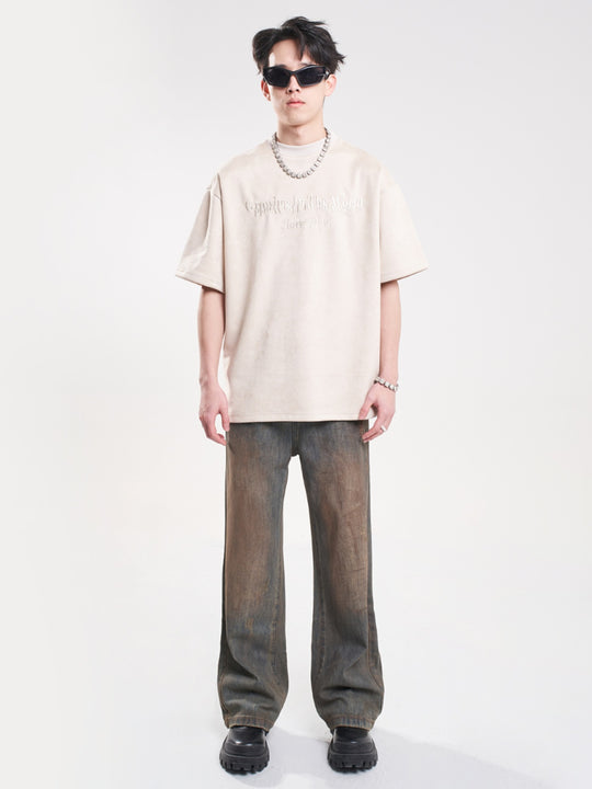 F3F Select Dirty Dyed Distressed Blue Ripped Jeans