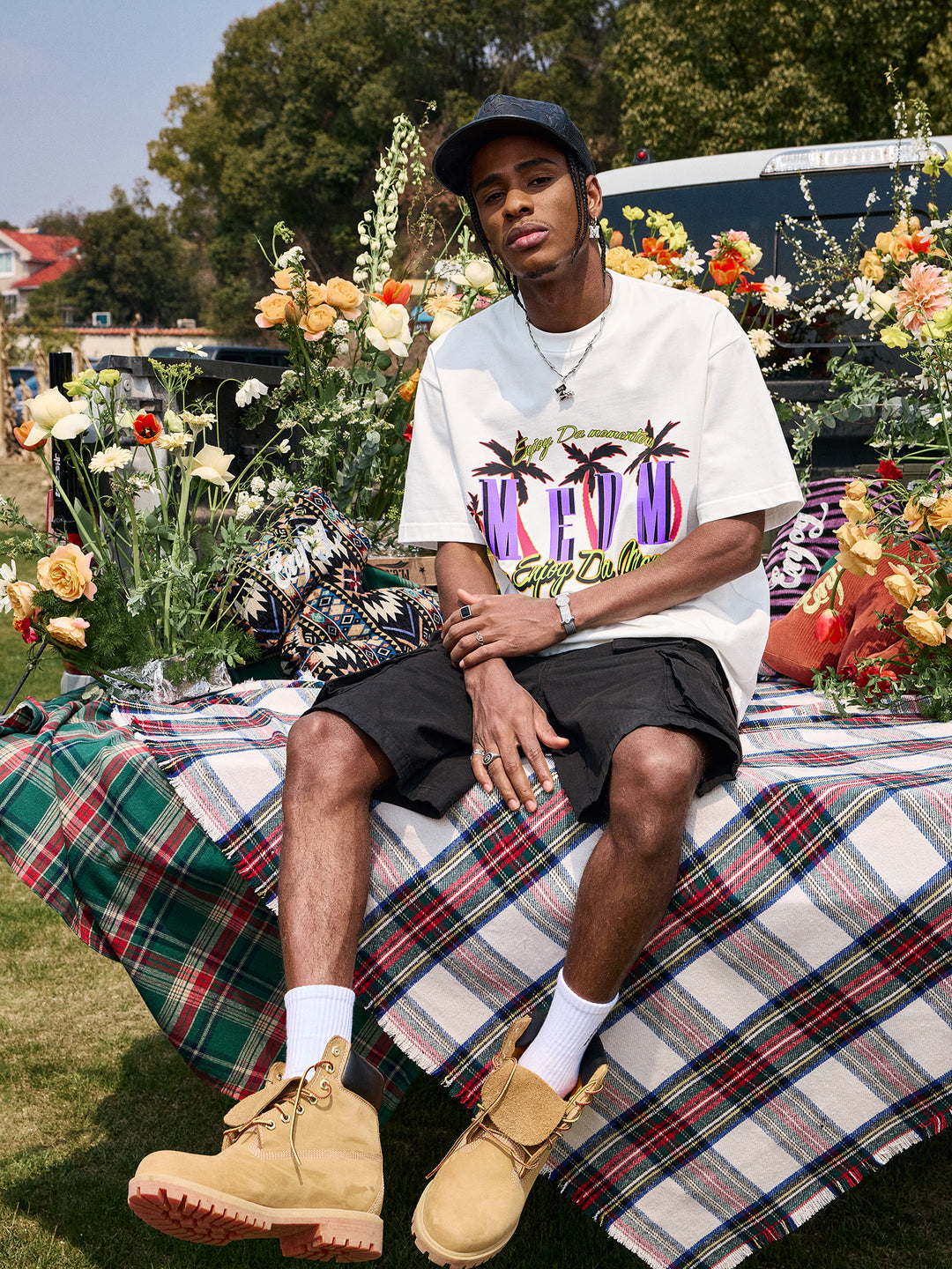 MEDM Coconut Tree Print Tee