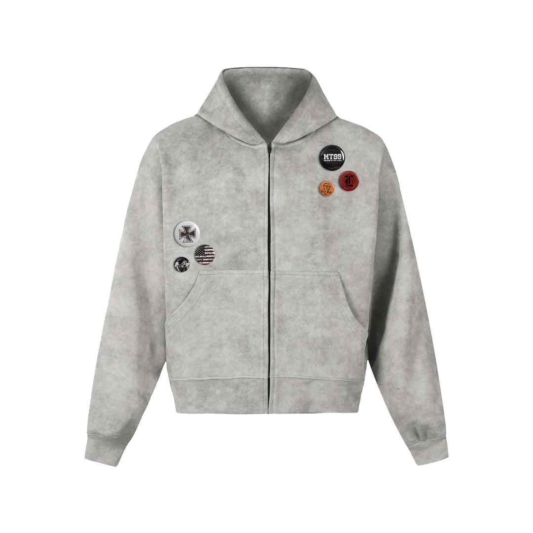 F3F Select Wasteland Distressed Zip Up Hoodie | Face 3 Face