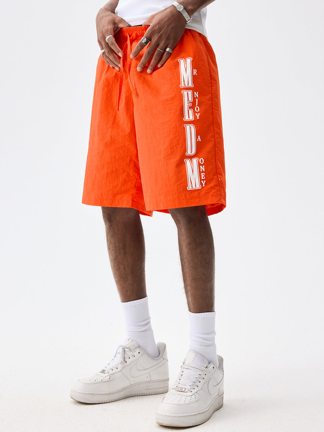 MEDM Nylon Letter Logo Sports Shorts