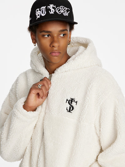 Small Town Kid Hooded Sherpa Fleece Jacket | Face 3 Face