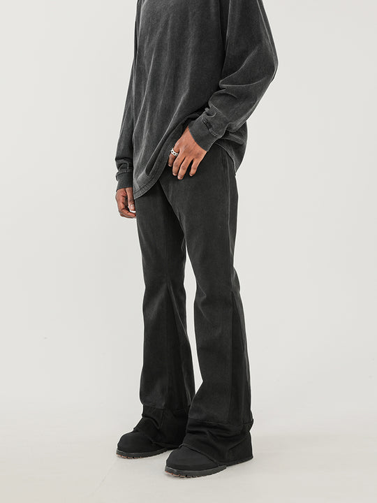 F3F Select Design Stitching Black Flare Jeans