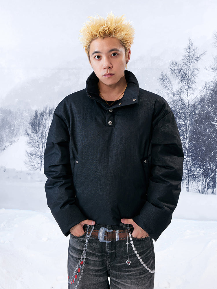 YADcrew Ice Crack Half High Neck Puffer Jacket | Face 3 Face