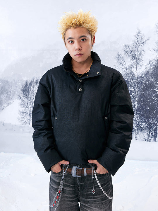 YADcrew Ice Crack Half High Neck Puffer Jacket | Face 3 Face