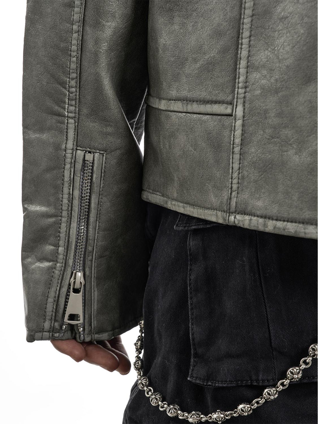 F3F Select Washed Leather Motorcycle Jacket | Face 3 Face
