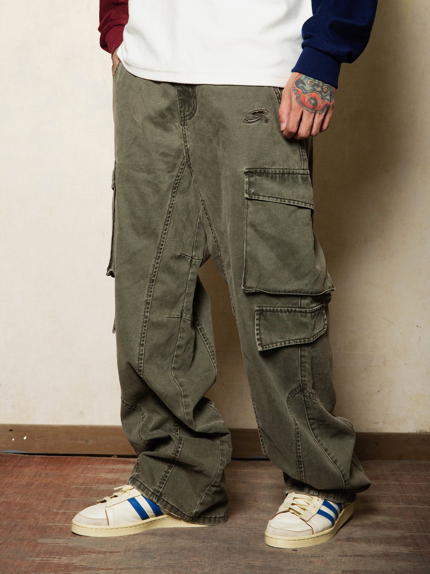 S45 Dyed Aged Work Cargo Pants | Face 3 Face