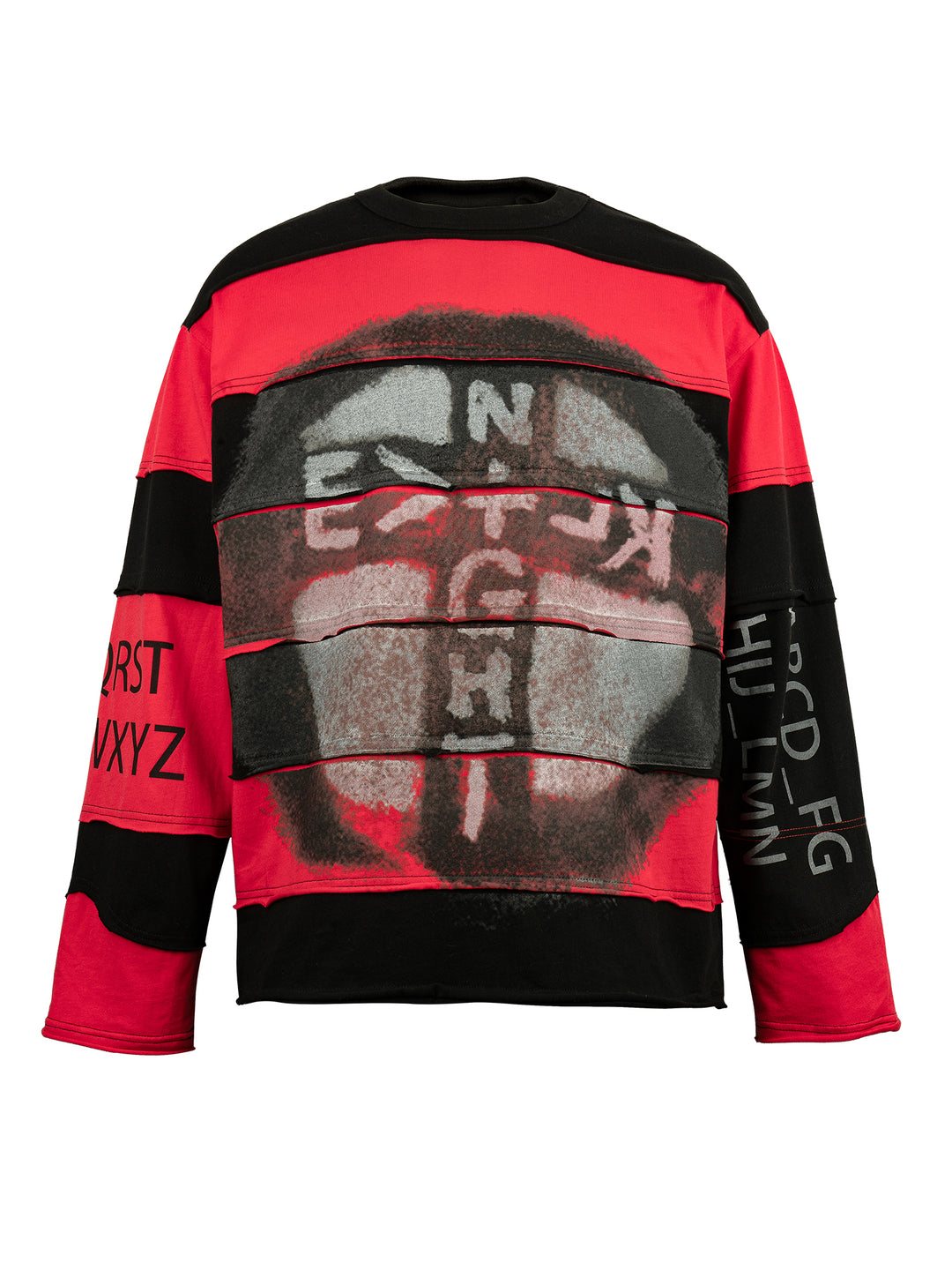 EVILKNIGHT(EK) Stripe Irregular Cross Logo Fake Two Piece Tee