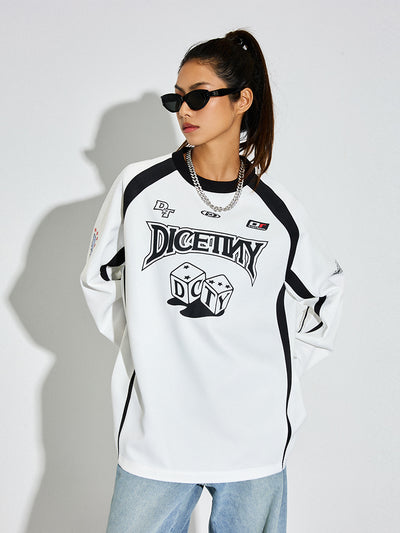 DICETINY Dice Logo Printing Long Sleeved Sports Jersey Tee | Face 3 Face