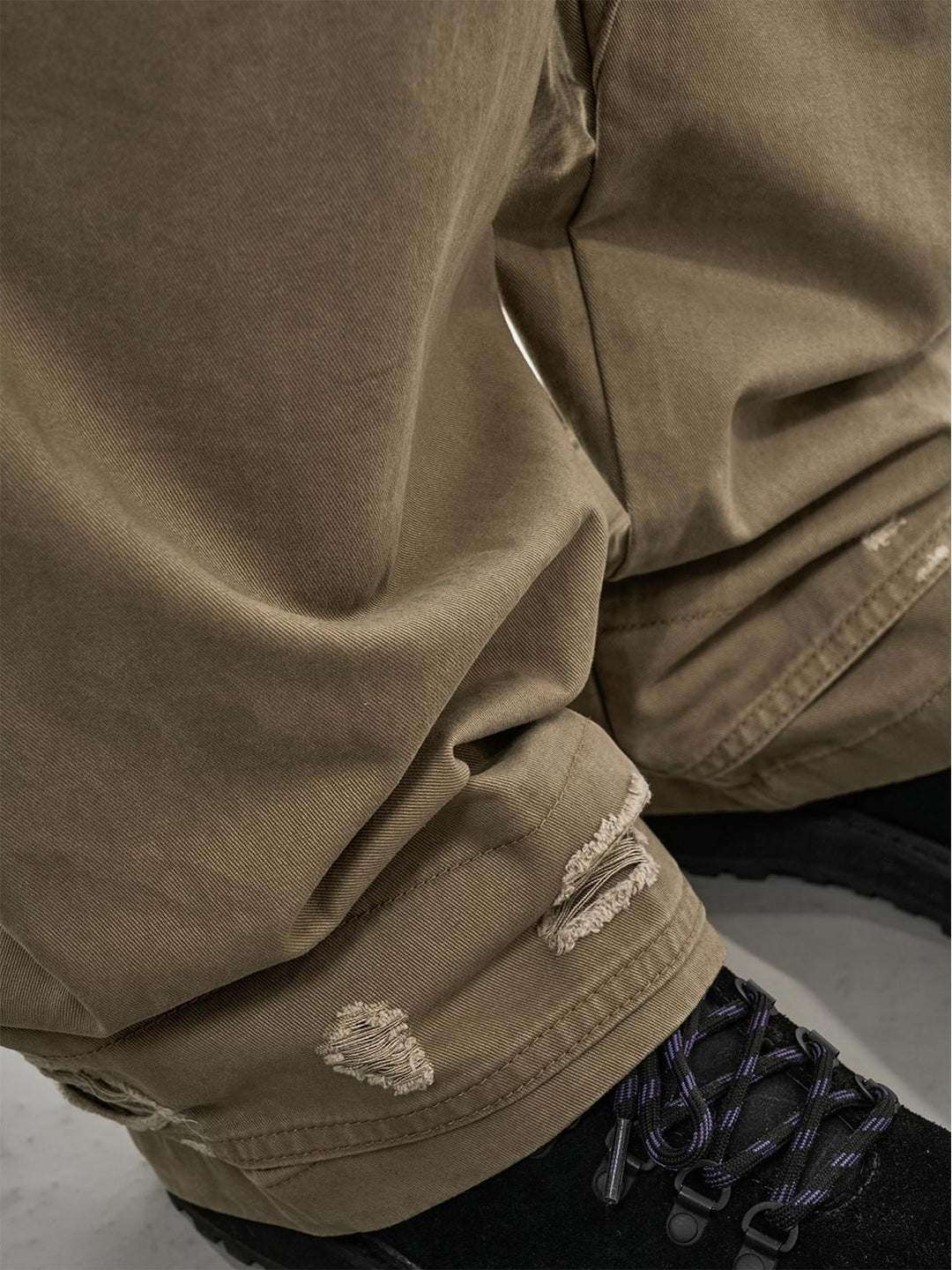 F3F Select Khaki Baggy Vertical Cut Work Pants | Face 3 Face