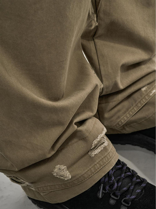 F3F Select Khaki Baggy Vertical Cut Work Pants | Face 3 Face