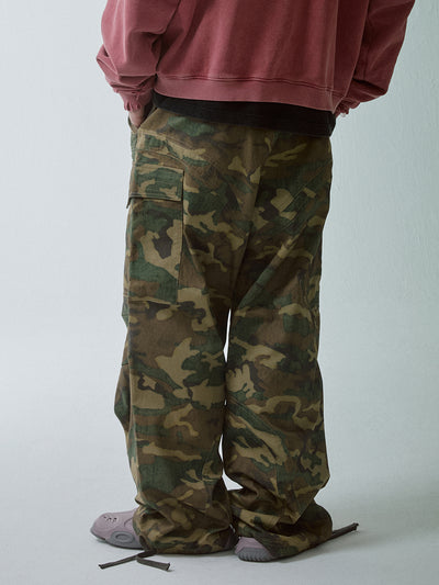 F2CE Pleated Camouflage Work Baggy Cargo Pants | Face 3 Face