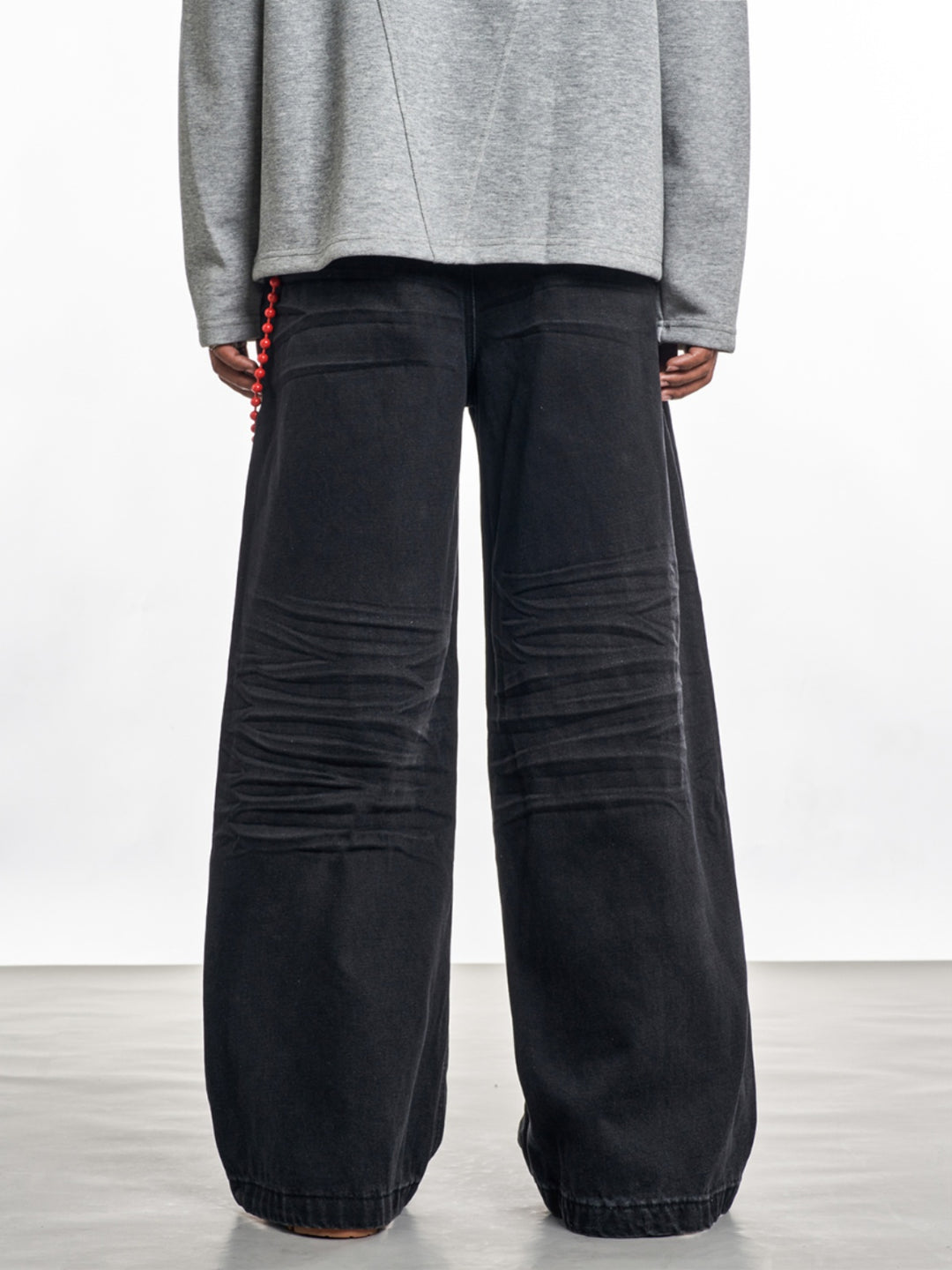 F3F Select Wrinkled Black Baggy Jeans | Face 3 Face