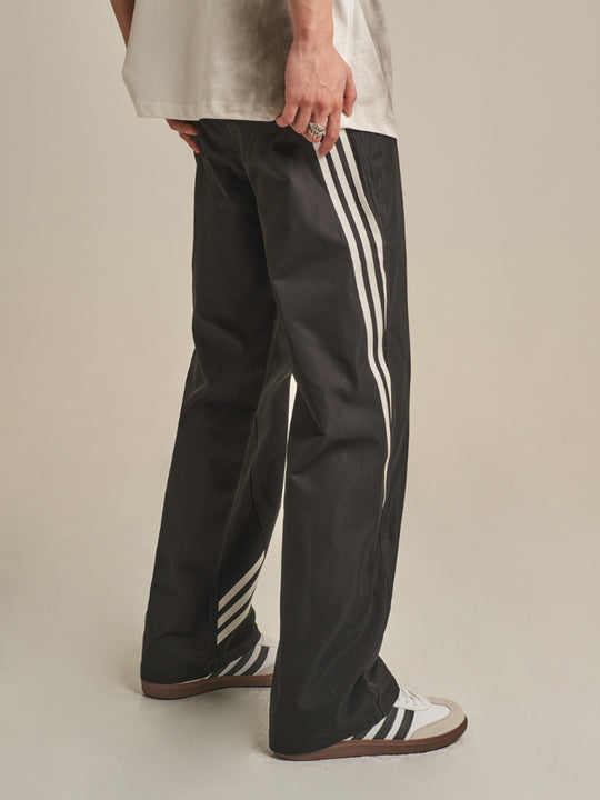 F3F Select Striped Wide Leg Black Pants