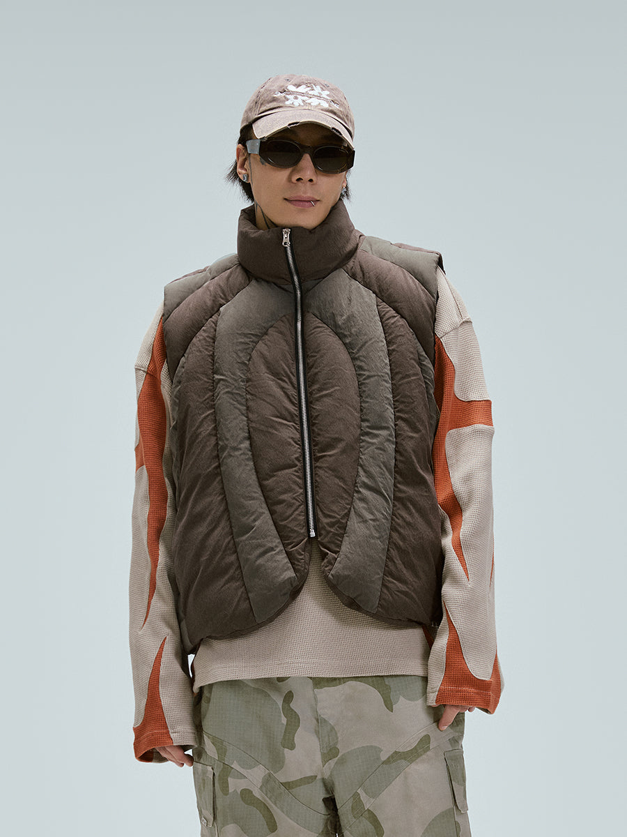 F2CE Functional Deconstruction Color Blocking Puffer Vest | Face 3 Face