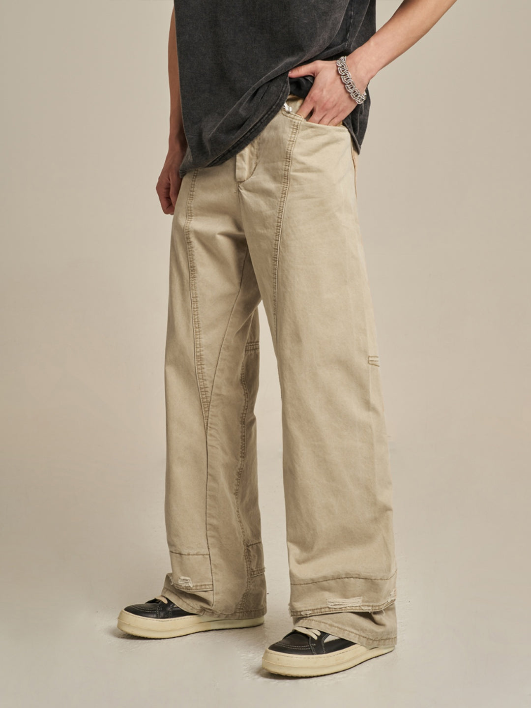 F3F Select Torn Design Patchwork Work Pants