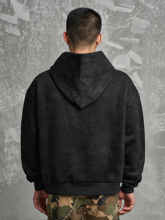 F3F Select Growing In The World Embroidered Suede Hoodie | Face 3 Face