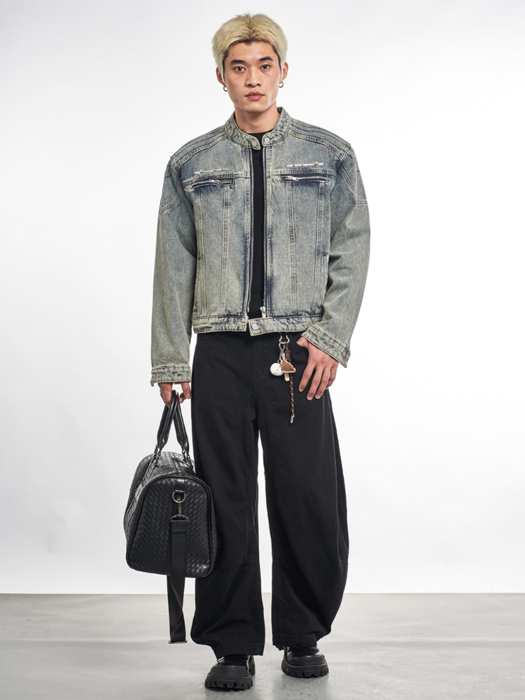 F3F Select Metal Decoration Washed Denim Jacket | Face 3 Face