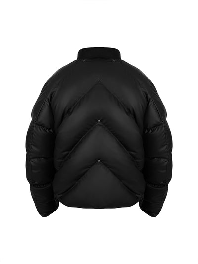 ANTIDOTE Slant Split Studs PU Leather Down Jacket | Face 3 Face