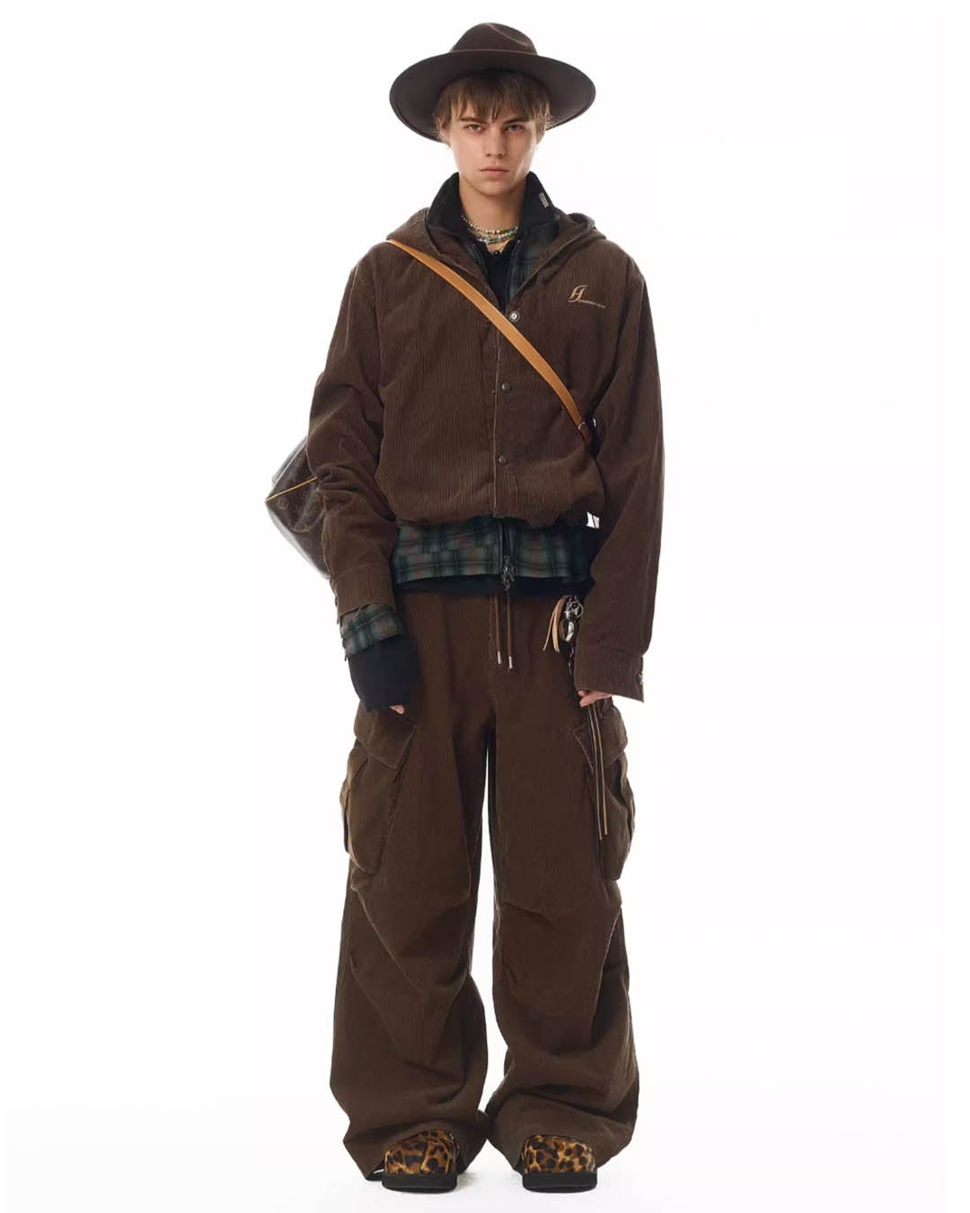 JHYQ Corduroy Pleated Baggy Pants | Face 3 Face