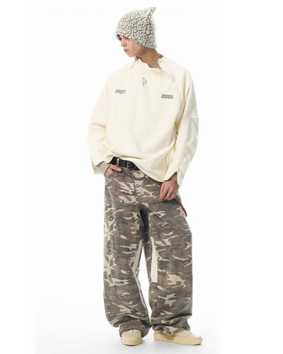 JHYQ Blocking Patchwork Pocket Design Camouflage Work Pants | Face 3 Face