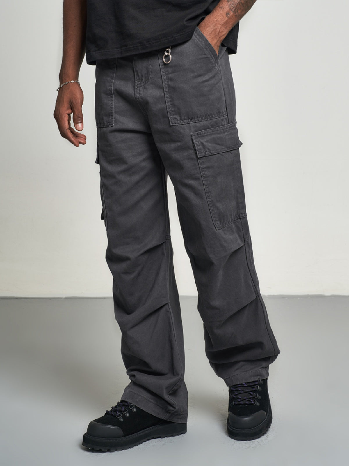 F3F Select Washed Pleated Multi Pocket Cargo Pants | Face 3 Face